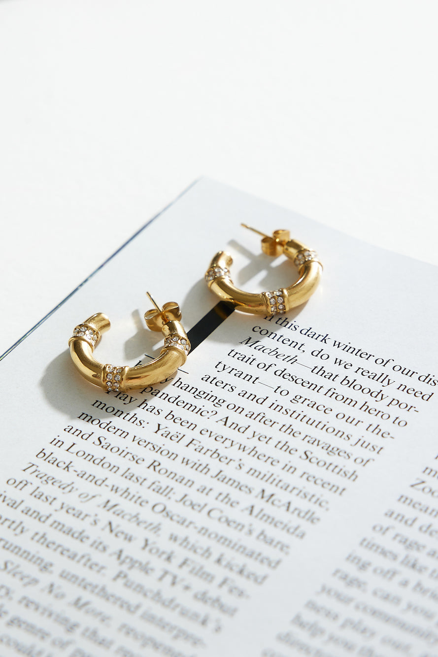 Small Hoop Earrings with Diamantes
