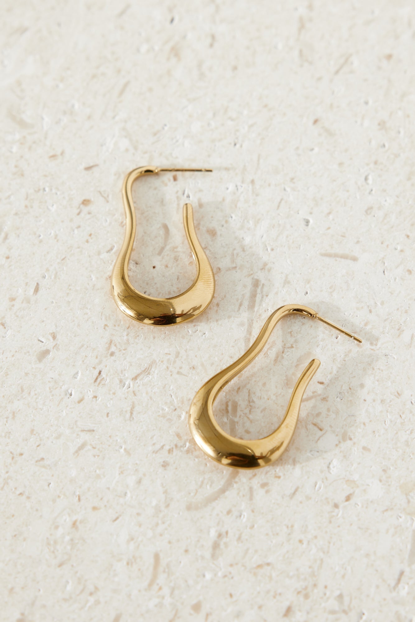 Gold Sculptural Hoop Earrings