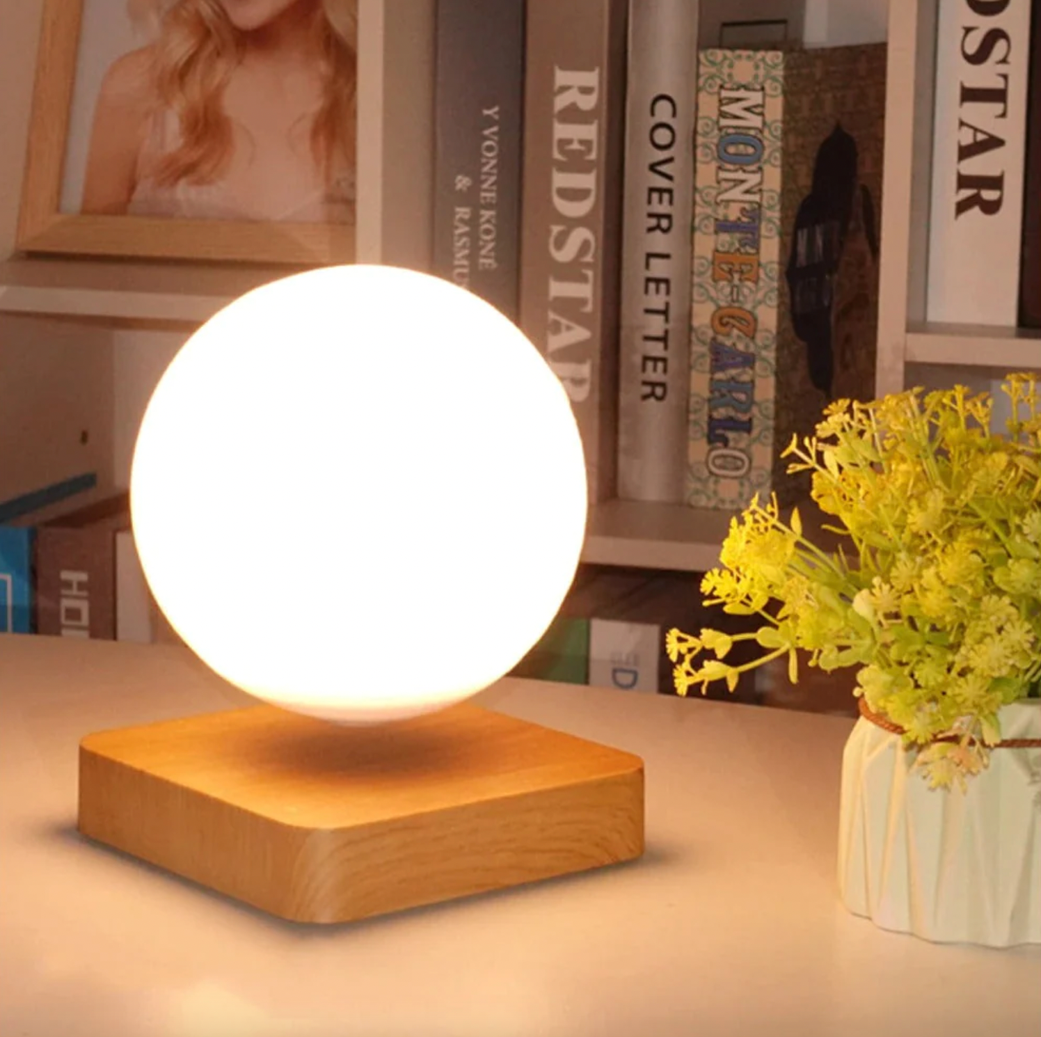 Floating Moon Lamp Closeup
