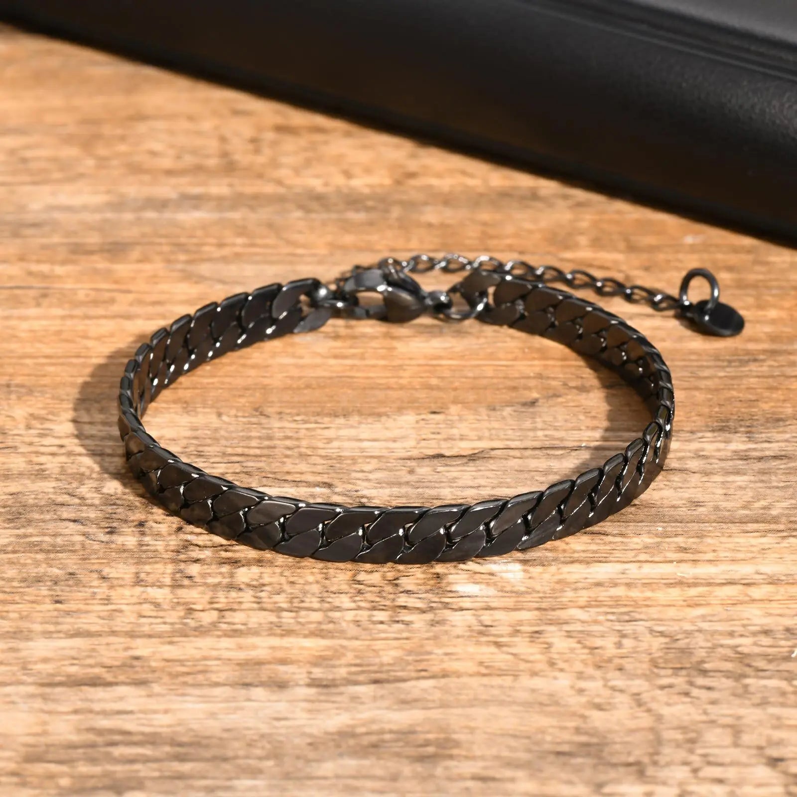 Black Cuban Chain Bracelet for Men