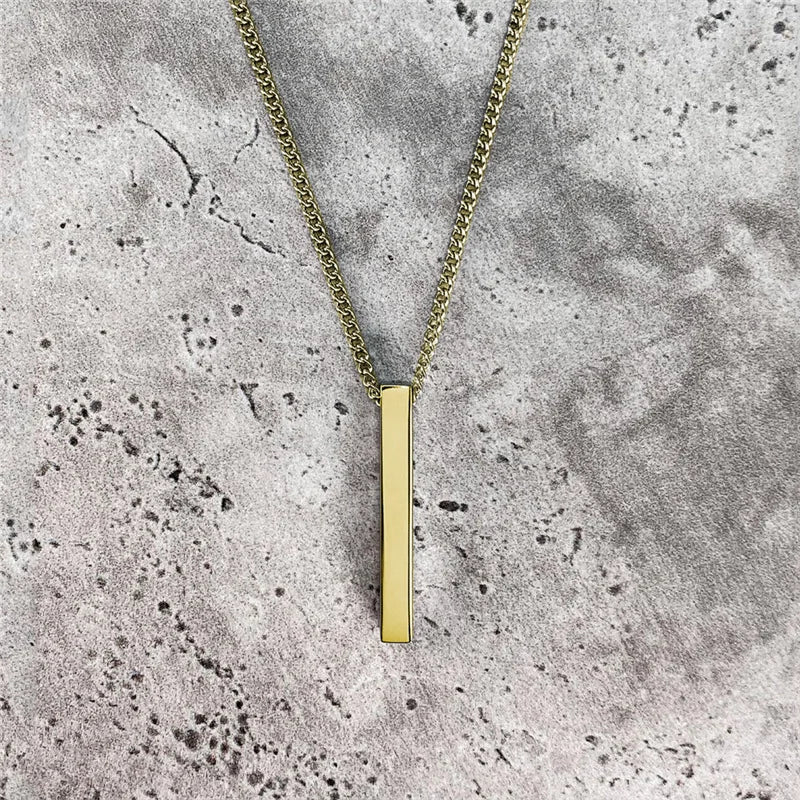 Men's Matte Black Pendant Necklace Close-Up