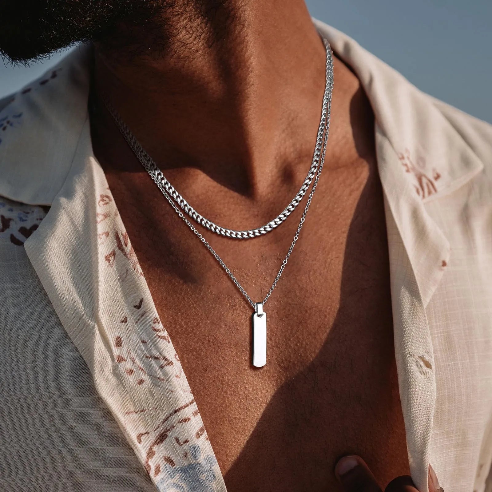 Geometric Pendant Necklace for Men