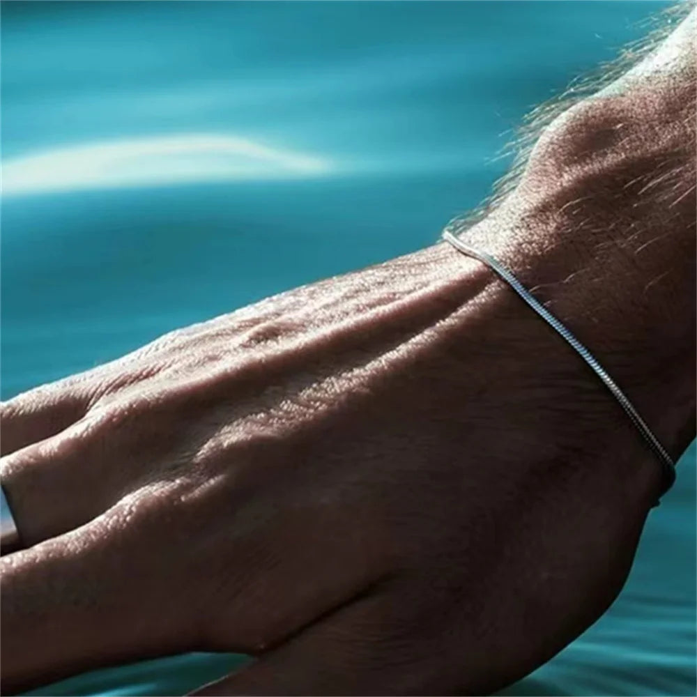 Slim Stainless Steel Snake Chain Detail