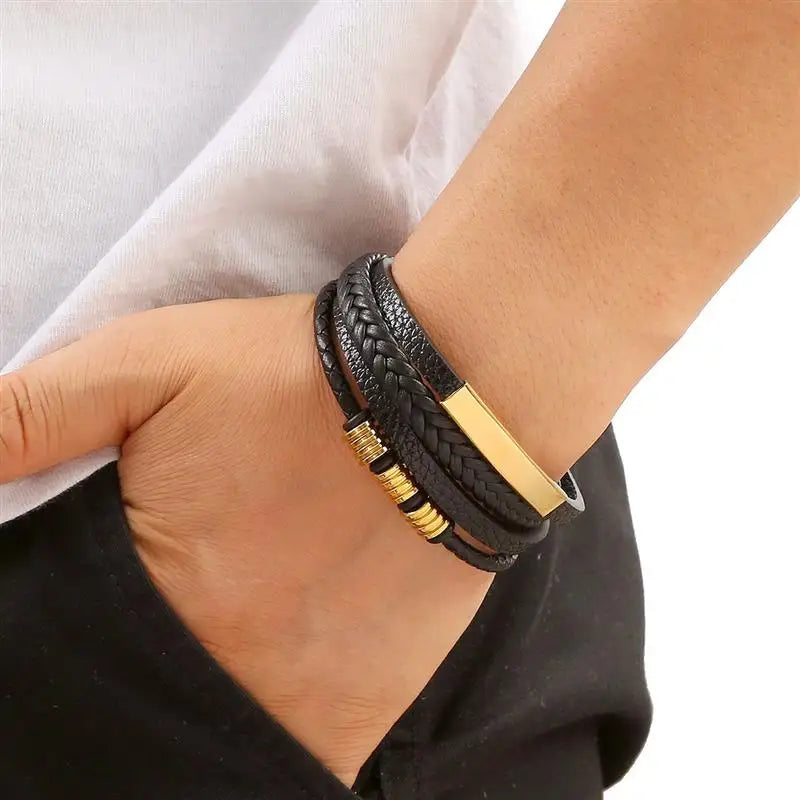 Men Leather Wrap Bracelet