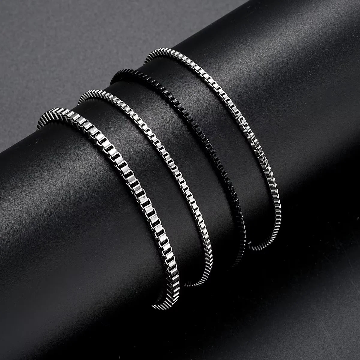 Stainless Steel Box Chain Bracelet Details