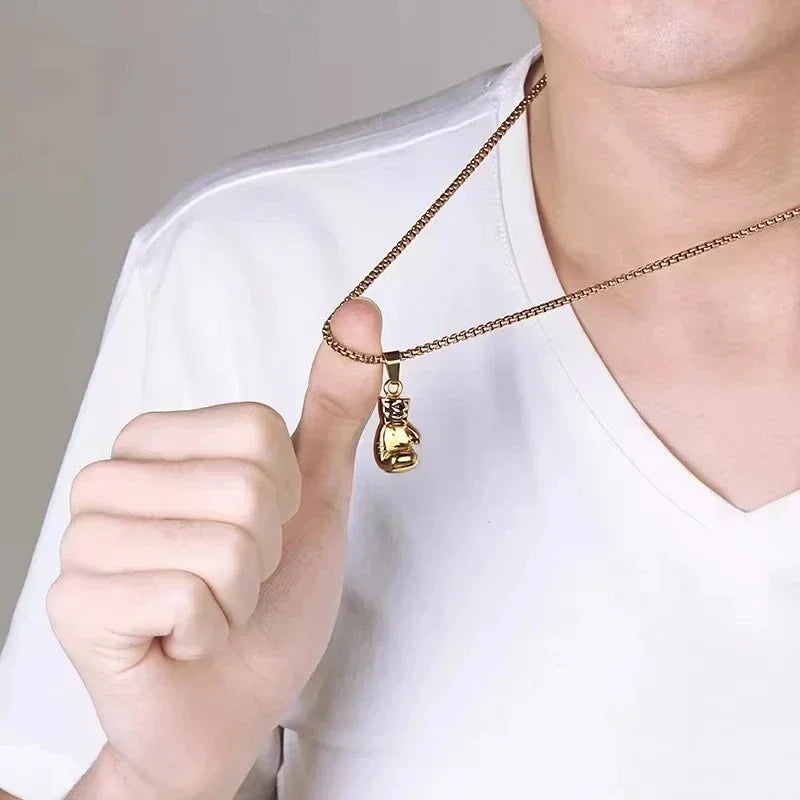 Men Boxing Gloves Pendant Necklace